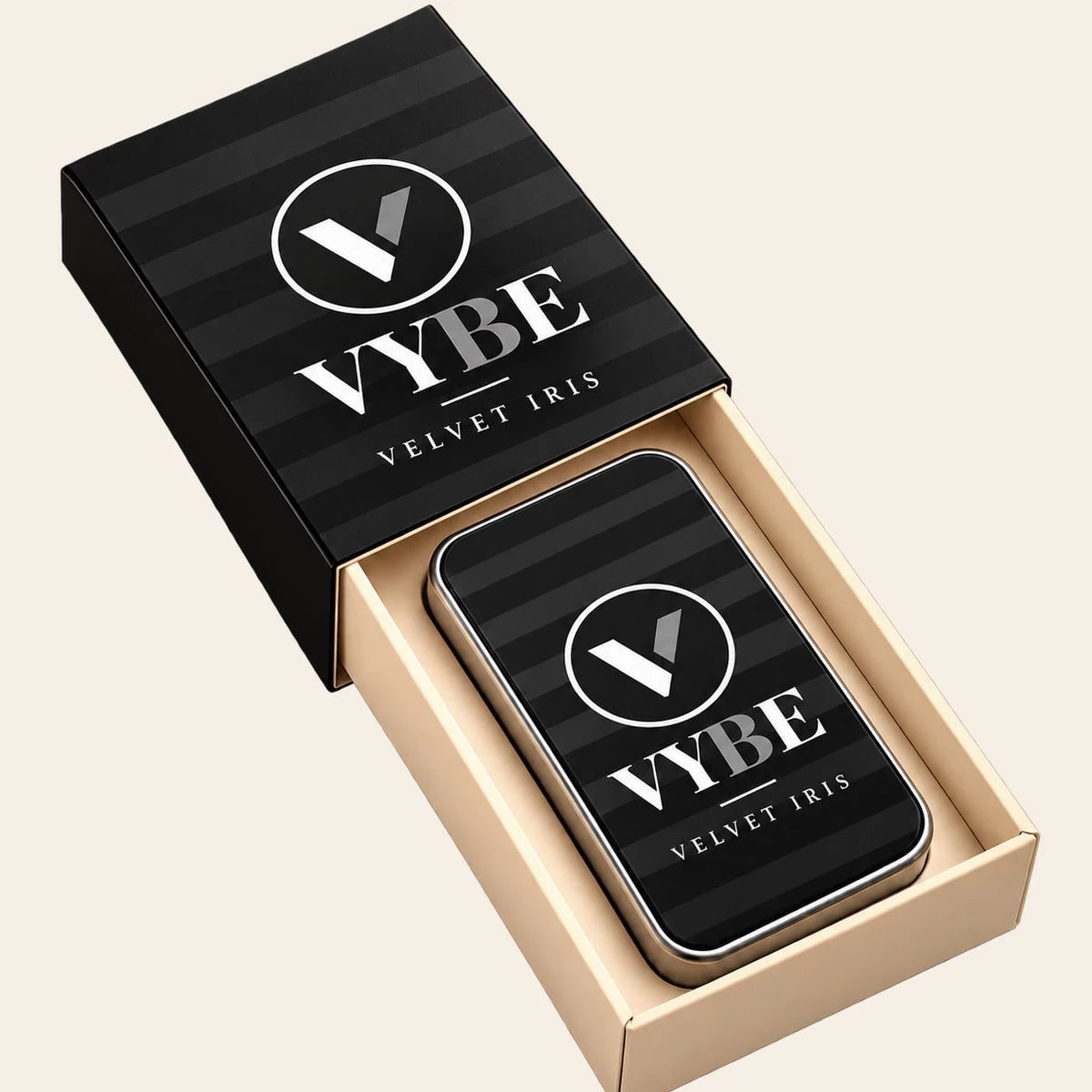VYBE No. 01 Velvet Iris — perfumy w kostce w pudełku